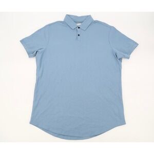 Cuts Clothing Men's Large Blue Prestige Polo Curve Hem‎ 100% Pima Cotton Shirt
